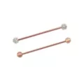 CZ Rose Goldtone Industrial Barbells 2 Pack - 14 Gauge at Spencer's