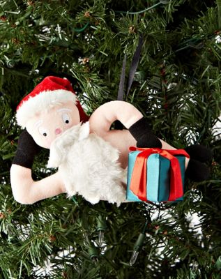 Plush Naughty Santa Ornament With Sound