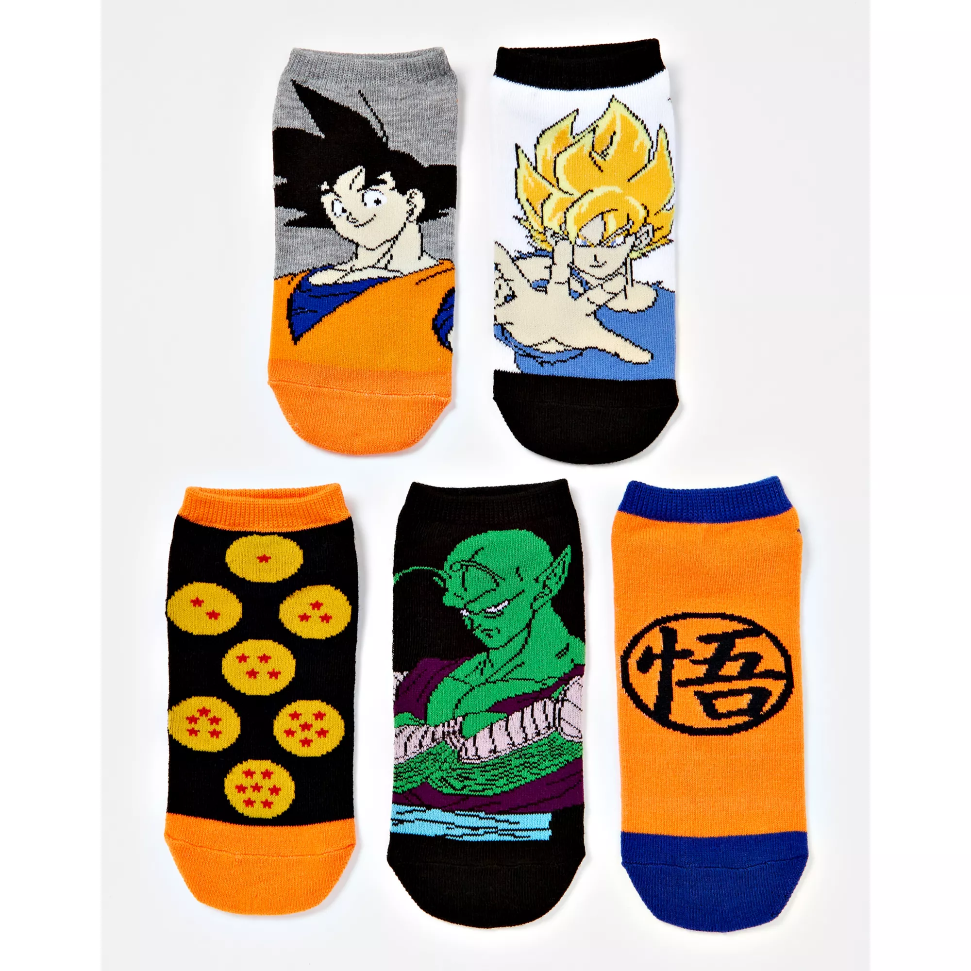 Dragon Ball Z No Show Socks - 5 Pack at Spencer's