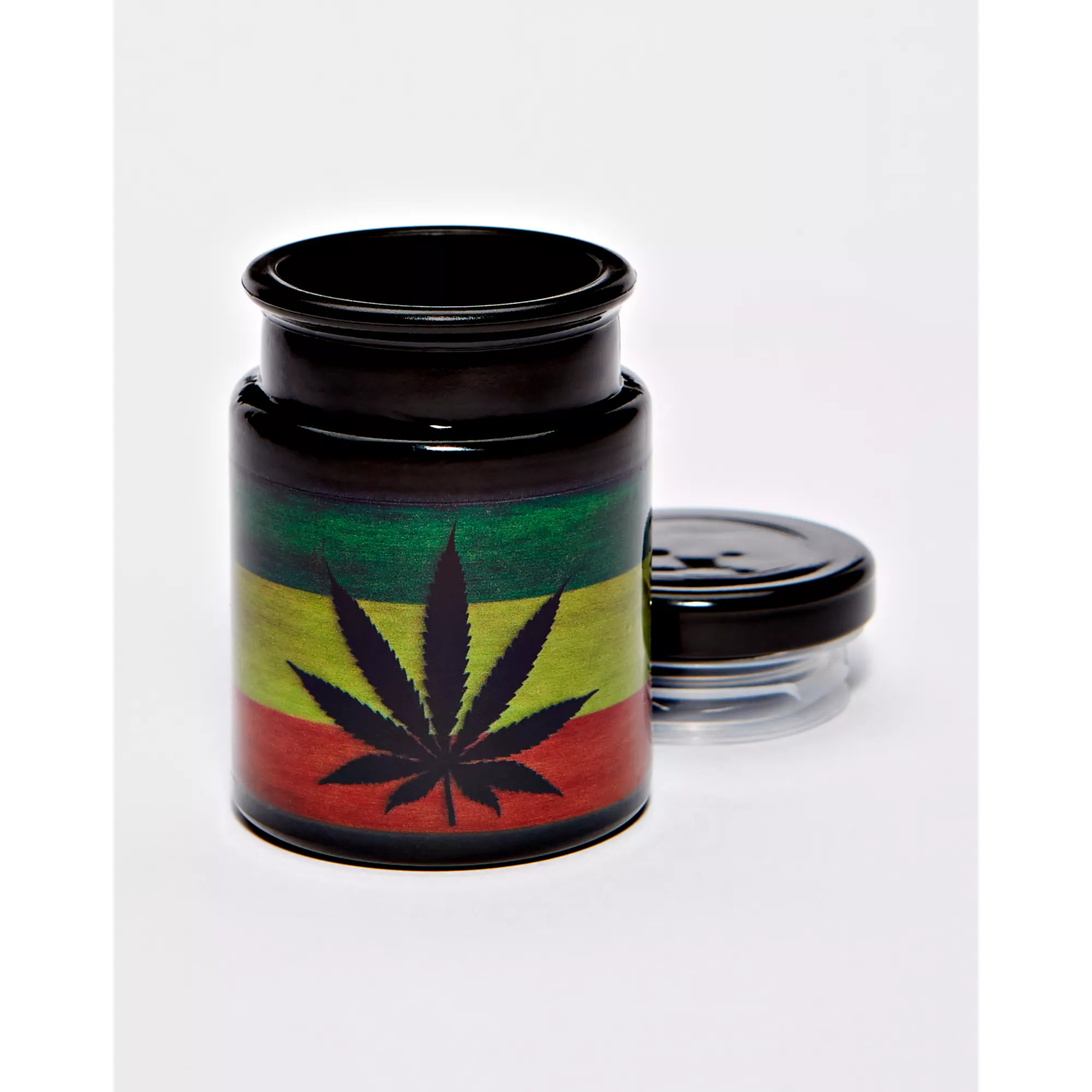 Rasta Leaf Emoji Stash Jar and Ashtray Set at Spencer's