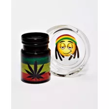 Rasta Leaf Emoji Stash Jar and Ashtray Set at Spencer's