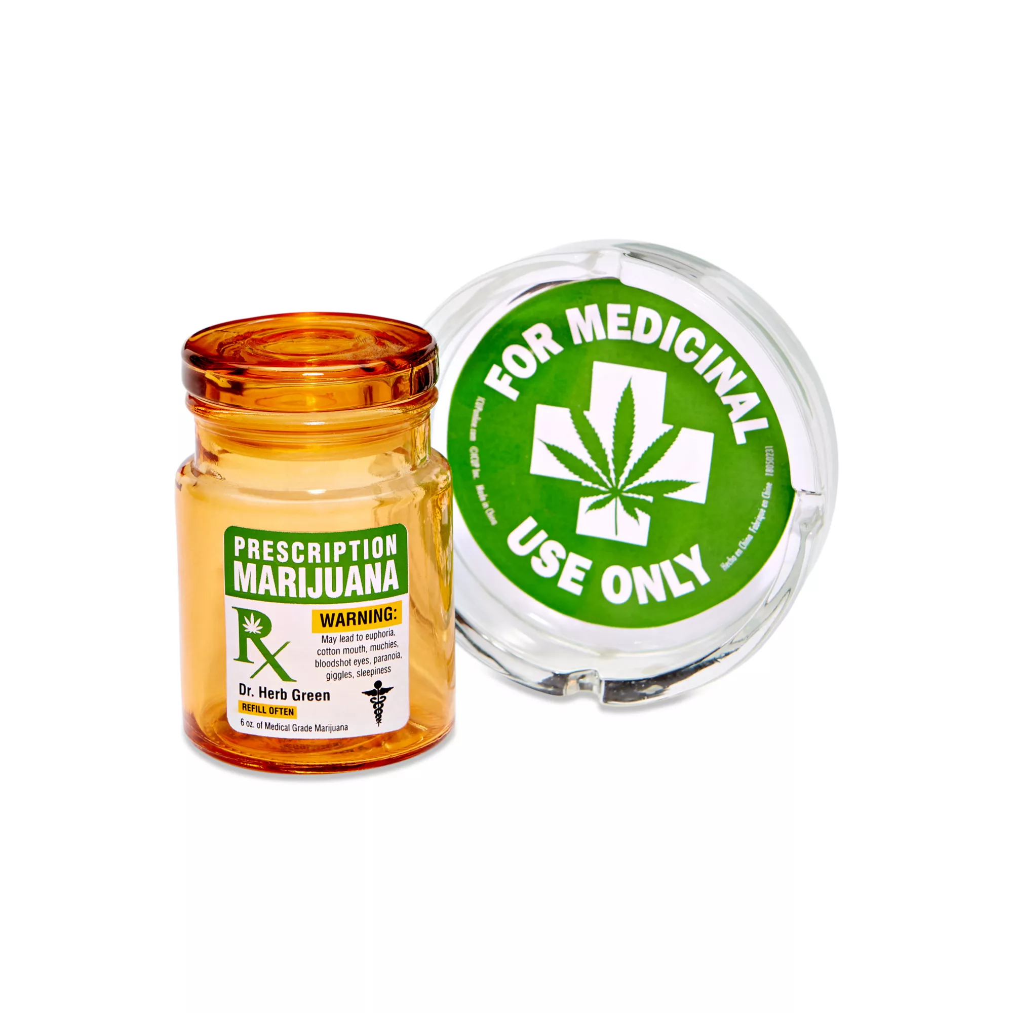 Prescription Marijuana Stash Jar and Ashtray Set at Spencer's