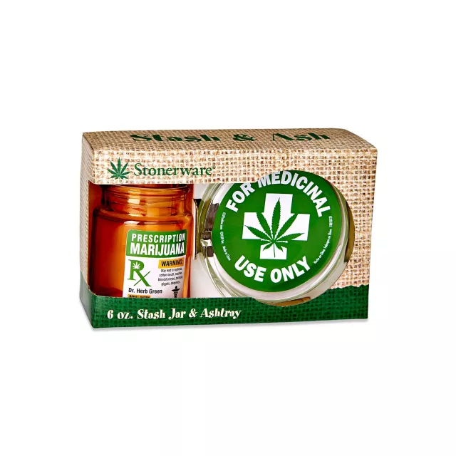 Prescription Marijuana Stash Jar and Ashtray Set at Spencer's