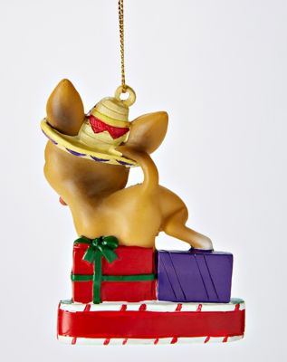 Feliz Naughty Dog Christmas Ornament