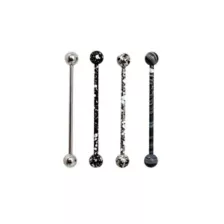 Black and White Splatter Industrial Barbell 4 Pack - 14 Gauge at Spencer's