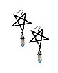 Inverted Pentagram Crystal Dangle Earrings