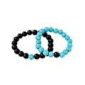 Black & Turqouise Distance Bracelets at Spencer's