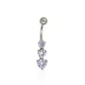 Purple CZ Dangle Belly Ring - 14 Gauge at Spencer's