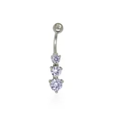 Purple CZ Dangle Belly Ring - 14 Gauge at Spencer's