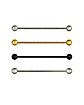 Multi-Pack Black and Goldtone Industrial Barbells 4 Pack - 14 Gauge