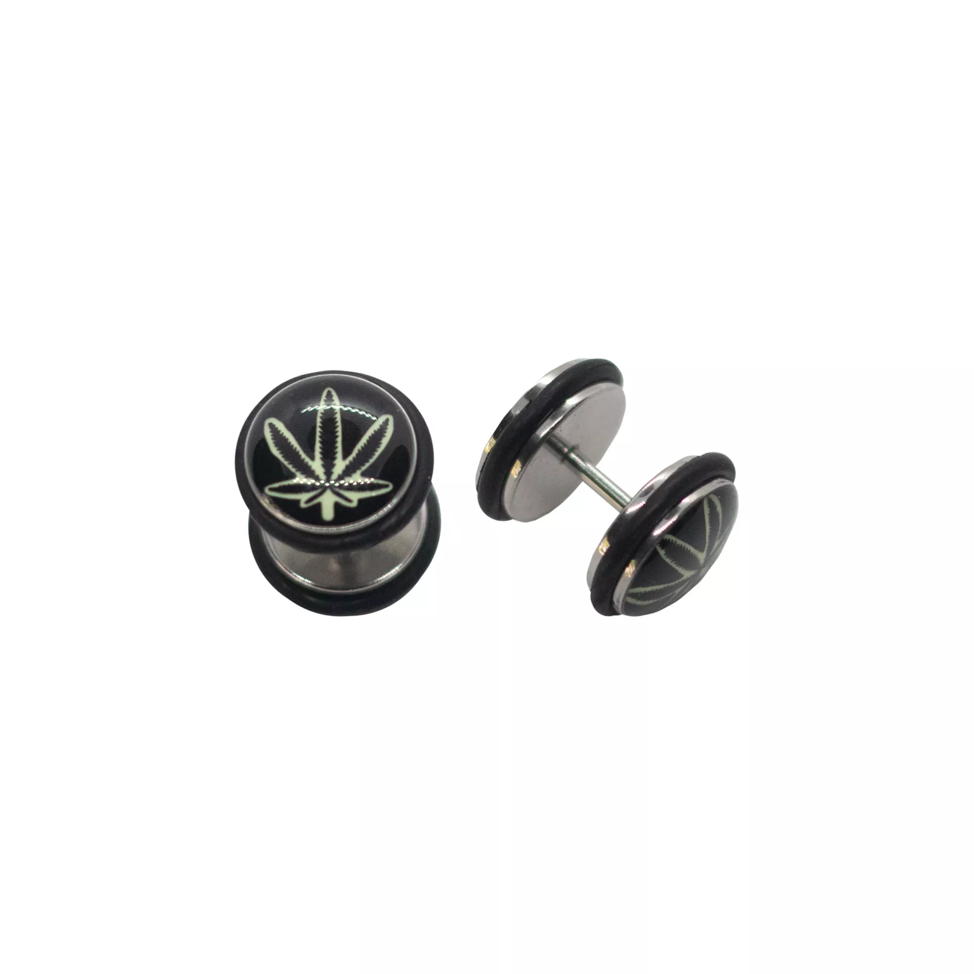 Glow In The Dark Leaf Fake Plugs - 16 Gauge at Spencer's
