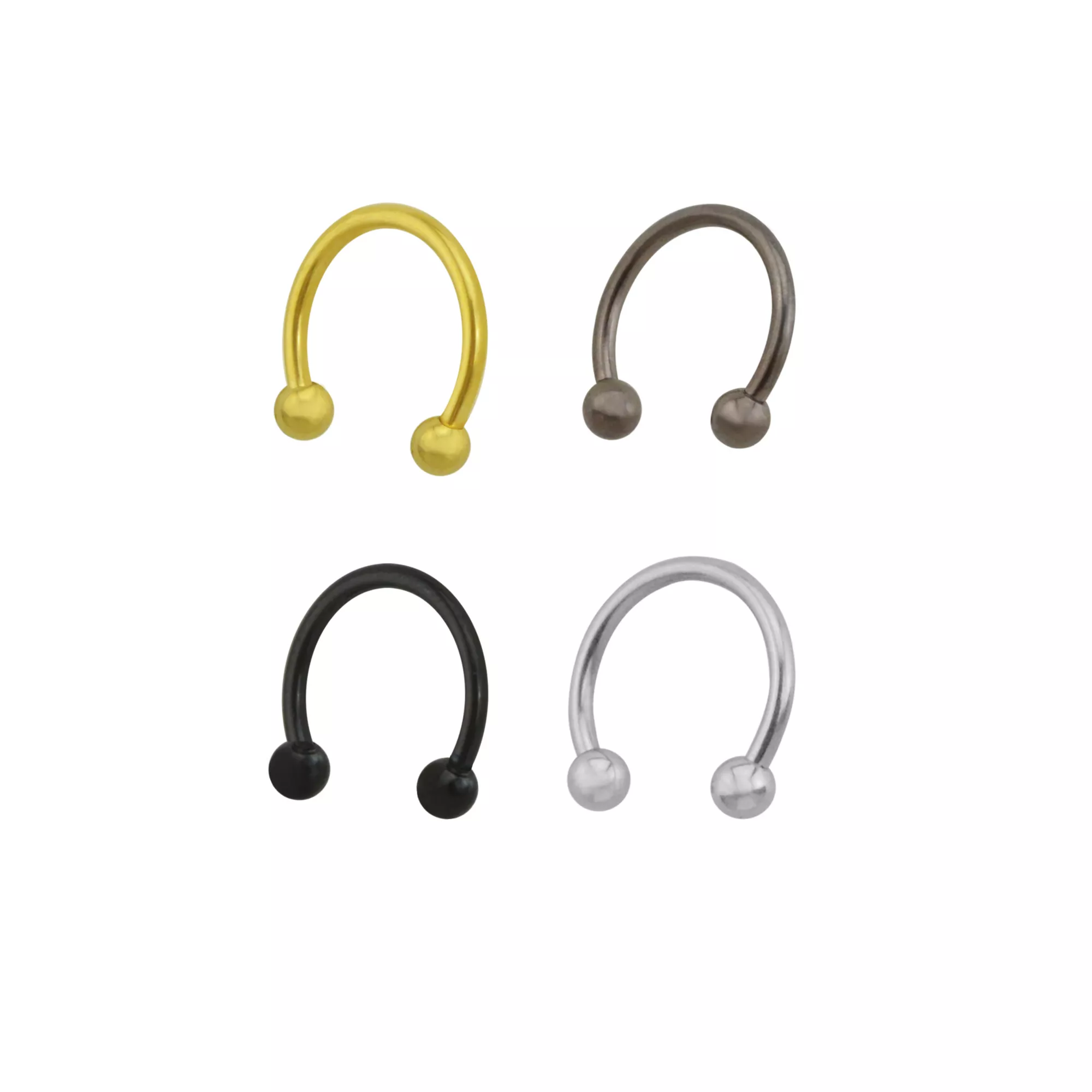 Multi-Pack Plated Horseshoe Rings 4 Pack - 16 Gauge at Spencer's