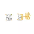 Square Goldplated CZ Stud Earrings at Spencer's