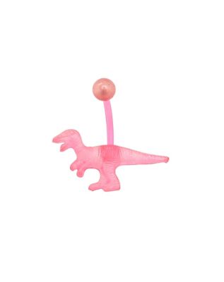 Pink Glow In The Dark Dinosaur Belly Ring - 14 Gauge