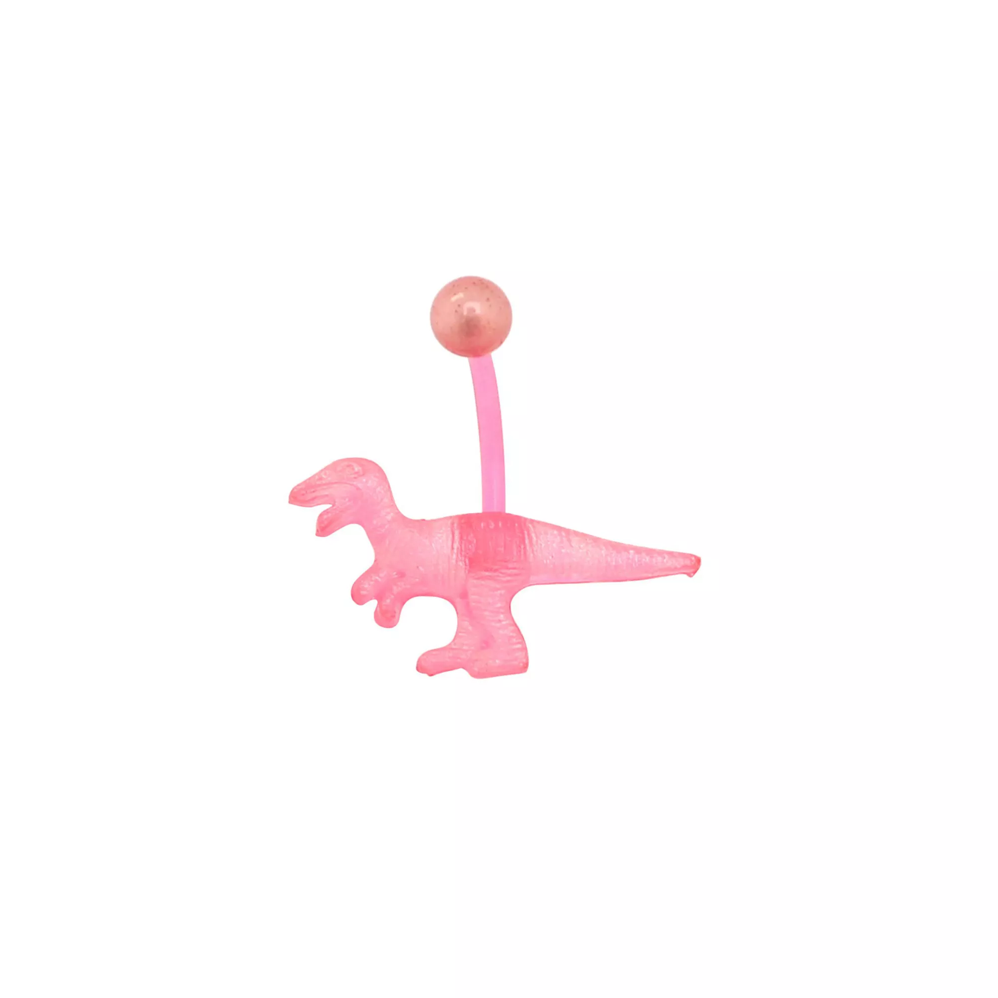 Pink Glow In The Dark Dinosaur Belly Ring - 14 Gauge at Spencer's