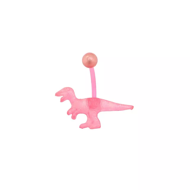 Pink Glow In The Dark Dinosaur Belly Ring - 14 Gauge