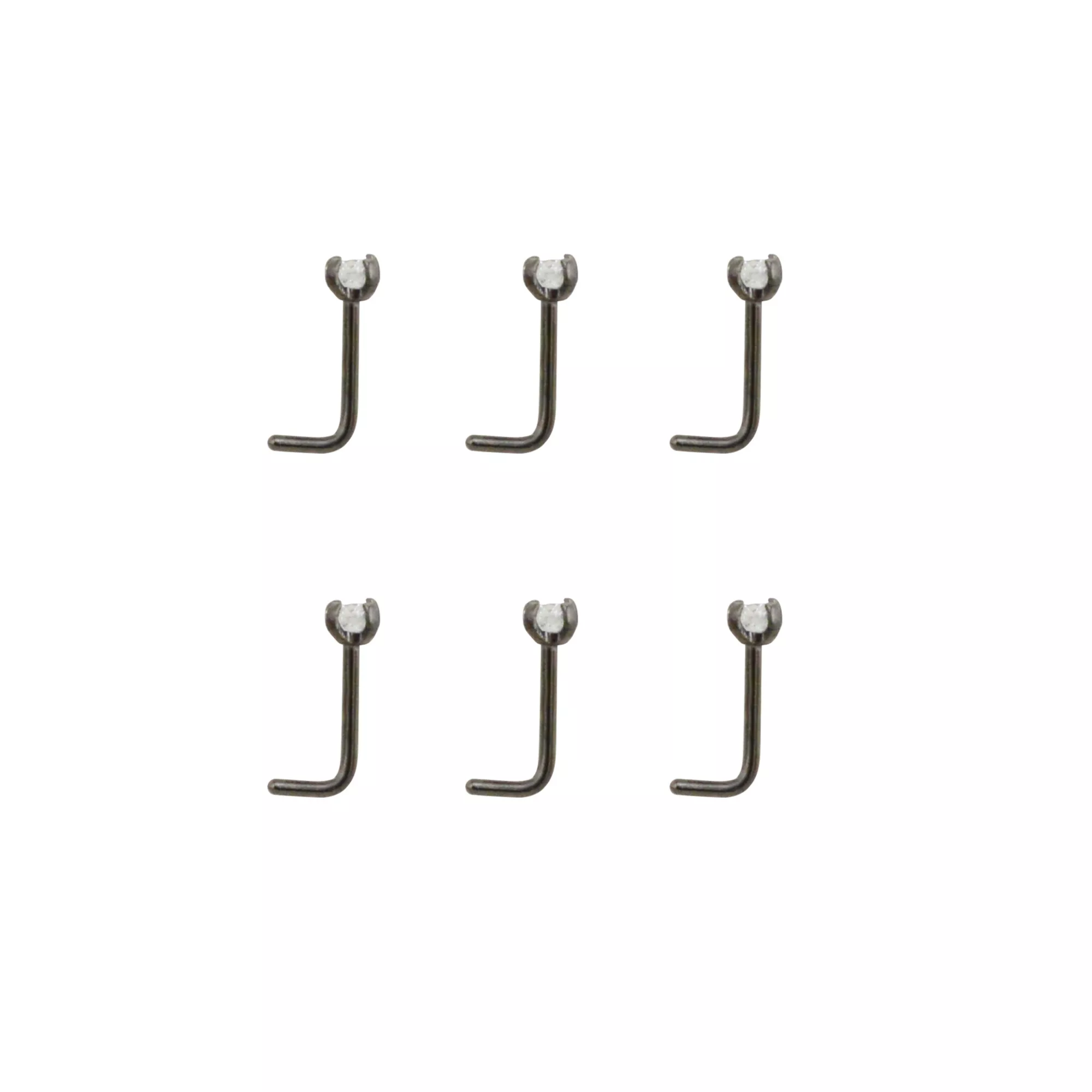 Multi-Pack CZ L-Bend Nose Rings