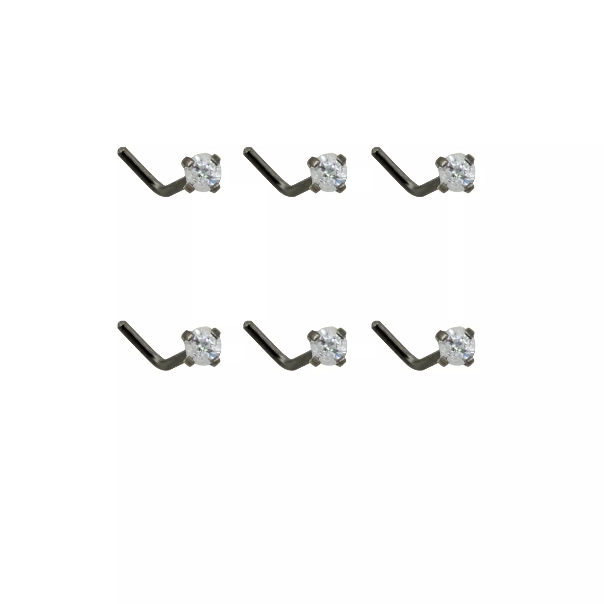 Multi-Pack CZ L-Bend Nose Rings