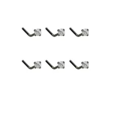 Multi-Pack CZ L-Bend Nose Rings - 6 Pack at Spencer's