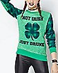 Plaid Shamrock Not Irish Just Drunk St. Patrick's Day Sweatshirt