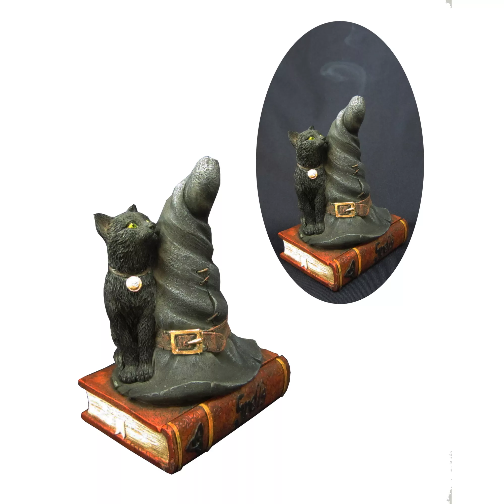 Black Cat and Witch Hat Incense Burner at Spencer's