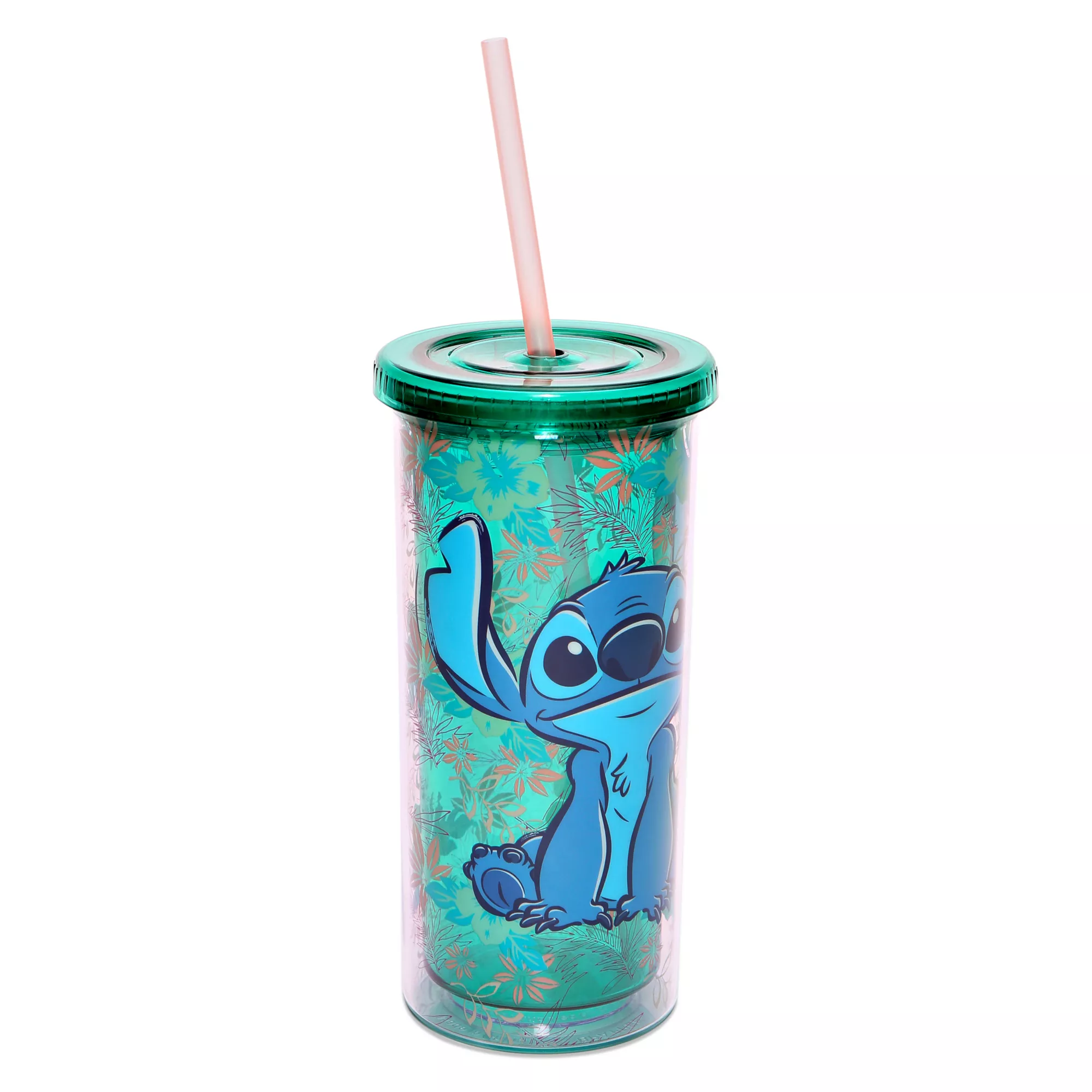 Floral Stitch Cup With Straw 20 oz. - Disney at Spencer's