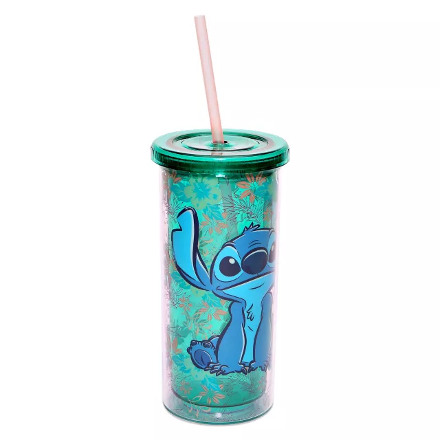 Floral Stitch Cup With Straw 20 oz. - Disney at Spencer's
