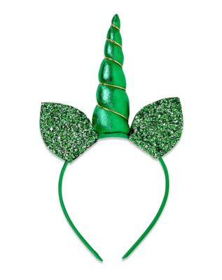 Green Glitter Unicorn St. Patrick's Day Headband - Spencer's