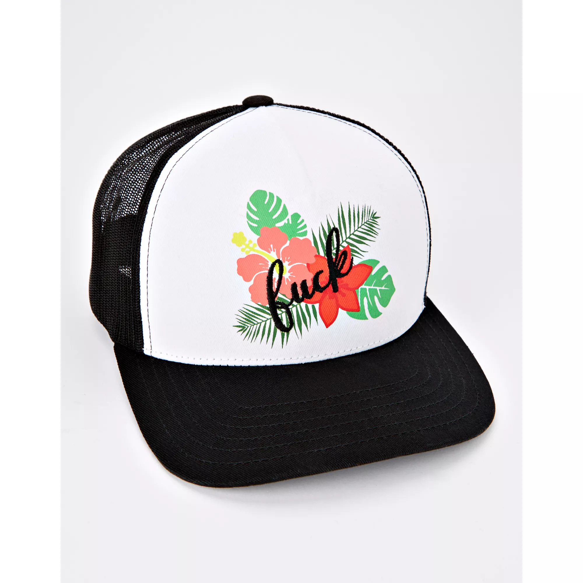 Fuck Floral Trucker Hat at Spencer's