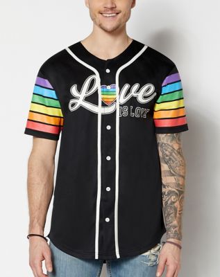 Love Is Love Rainbow Jersey Adult Large - by Spencer's