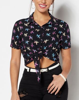 unicorn button down shirt