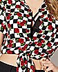 Checkered Rose Button Down Shirt