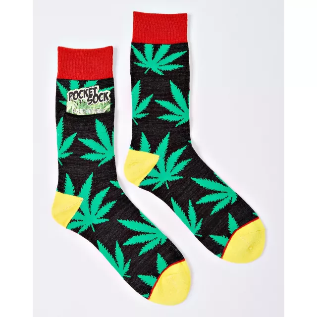 Stash Pocket Leaf Crew Socks at Spencer's