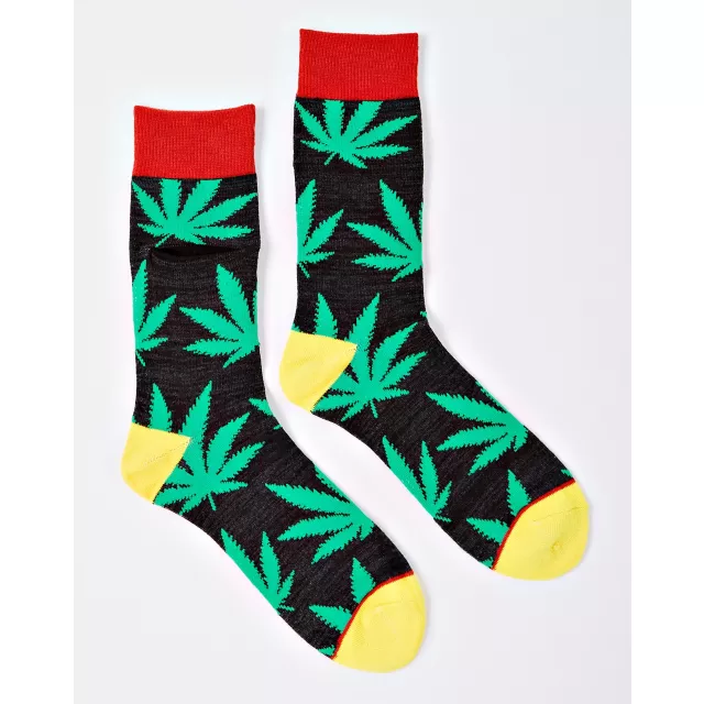 Stash Pocket Leaf Crew Socks at Spencer's