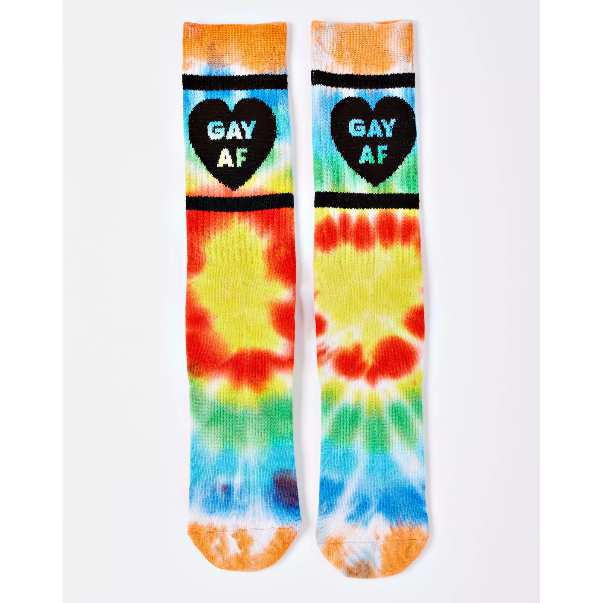 Gay AF Tie Dye Crew Socks at Spencer's