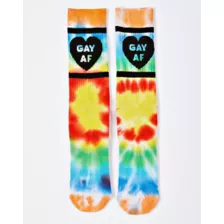 Gay AF Tie Dye Crew Socks at Spencer's