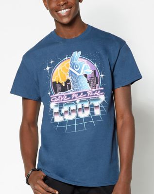 adult give me the loot llama t shirt fortnite - spencers fortnite giveaway