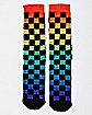 Checkered Rainbow Crew Socks