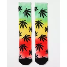 Tie Dye Rasta Weed Leaf Crew Socks at Spencer's