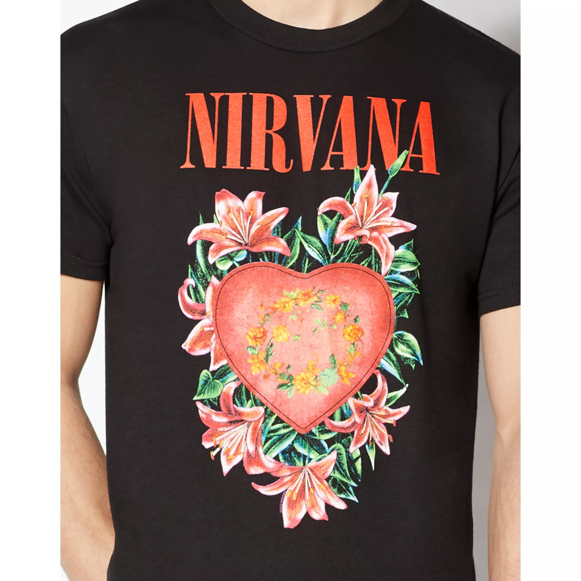 Floral Heart Nirvana T Shirt at Spencer's
