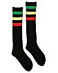 Athletic Stripe Rasta Knee High Socks