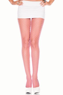 Fishnet Footless Tights – Pink - Dress Size 6-18