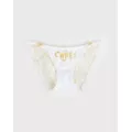 Plus Size Wifey Gold Lace Back Panties at Spencer's