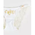 Plus Size Wifey Gold Lace Back Panties at Spencer's