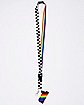 Checkered Rainbow Lighter Holder Lanyard