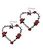 Rose Heart Barbed Wire Dangle Earings