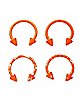 Multi-Pack Orange Splatter Horseshoe Rings 2 Pair - 18 Gauge