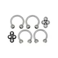 Multi-Pack Horseshoe Rings with CZ Balls 2 Pair - 16 Gauge at Spencer's