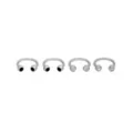 Multi-Pack Horseshoe Rings with CZ Balls 2 Pair - 16 Gauge at Spencer's