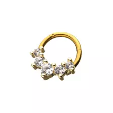 Goldtone CZ Hinged Septum Ring - 16 Gauge at Spencer's